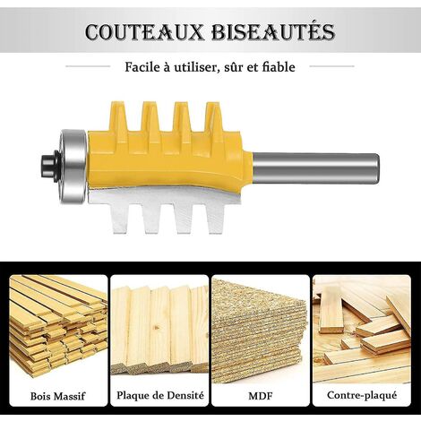 CREA Chisea 8mm tige Rail doigt réversible Joint routeur colle Bit conique Tenon coupe pour le travail du bois outils de charpentier