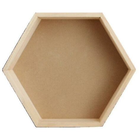 Étagère murale en bois massif présentoir étagère hexagonale en nid d'abeille-14824 cm- (1/5)