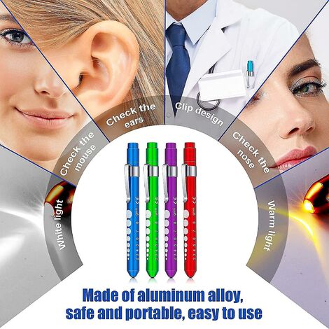 Stylo médical rechargeable USB avec jauge de pupille Led Stylos lumineux  chauds / blancs pour les infirmières Cadeaux de médecin