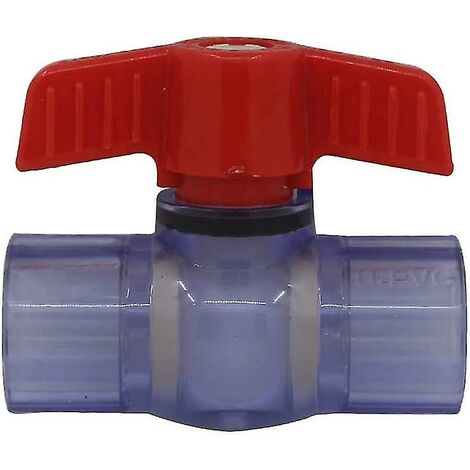 CREA Robinet à bille en PVC 40 mm - Robinet à bille adhésif - Robinet à bille pour bassin à bille (diamètre intérieur 40 mm) (1/5)