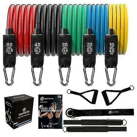 Resistance Bands Set (11pcs) Exercise Bands With Door Anchor Handles Carry Bag Legs Ankle Straps For Resistance Training Physical Therap