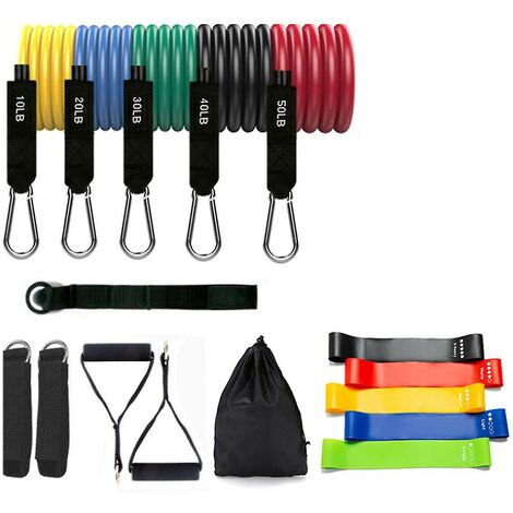 17 Pcs/set Latex Resistance Bands Fitness Training Exercise Yoga Tubes With Bag (1/5)
