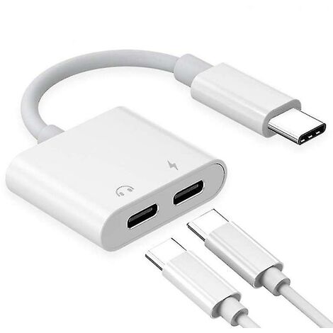 CREA Dual Usb Type-c Splitter With Dac, Audio Adapter And Charging Converter For Pixel 2 3 4xl Galaxy S10 9 8 Huawei P30 Pro