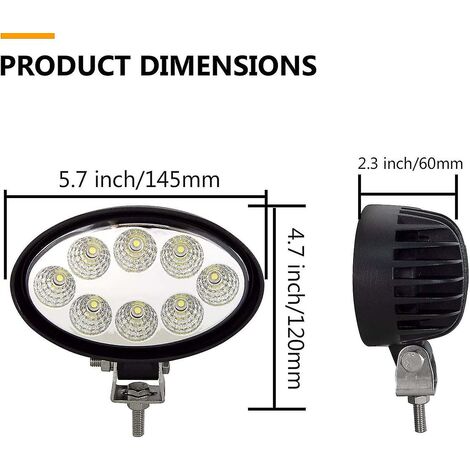 Lot De 4 Phares De Travail LED Ronds 18W IP67 - Pour Tracteur, 12-30V, Lumière Blanche 6000K