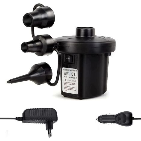 CREA Electric Pump With 3 Nozzles, Inflate And Deflate 2 In 1 Pump With Home And Car Dual Function For Inflatable Mattress And Camping And Inflatable Cushi (1/4)