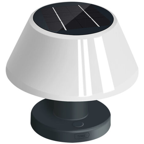 Lampe de table extérieure dimmable solaire, lampe de table intérieure à batterie LED rechargeable USB et solaire, lampe solaire étanche ip54, lampe de table sans fil pour restaurant balcon (1/5)