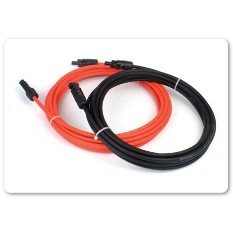 CREA Rallonge des deux côtés Prise solaire Cordon solaire Rouge/Noir 4 mm² avec fiche Longueur : 2 x 5 m (1/5)