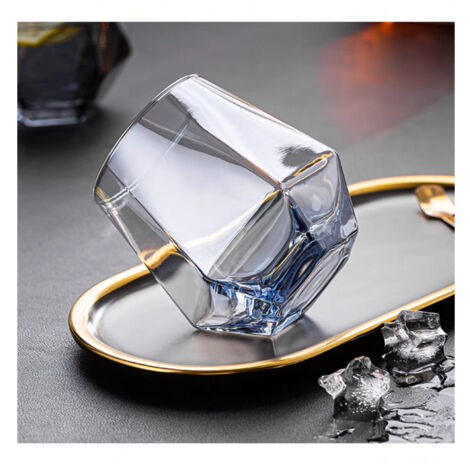 CREA Ensemble de verres à vin 4 pièces, verre à vin sans pied de couleur arc-en-ciel, verre en forme de diamant de 10 oz, meilleur choix pour offrir en cadeau (1/5)