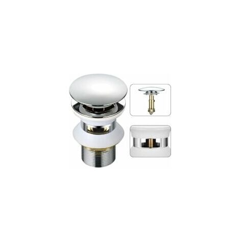 Universel Bonde Lavabo avec Trop-plein Pop-Up Automatique Push Open Click Clack pour Salle de Bain 1-1/4 en Laiton Chromé-CREA (1/5)