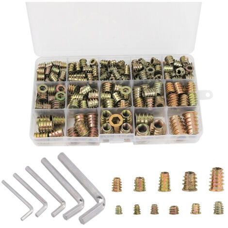50 Inserts Filetés M6 X 14mm - Clous à Visser Hexagonaux - Acier Zingué - Uxcell