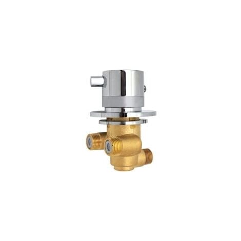 Mitigeur Thermostatique Mitigeur de Douche en Laiton Mitigeur Robinets de Vanne Sortie à 1 voie Mélange d'eau Froide et Chaude fixé au mur (1/5)