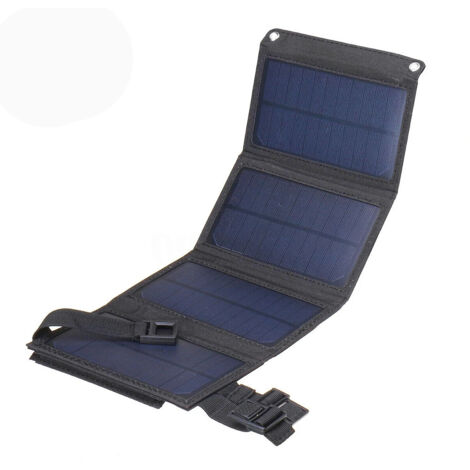 Panneau solaire pliable avec port USB pour téléphone portable de camping, CREA (1/5)