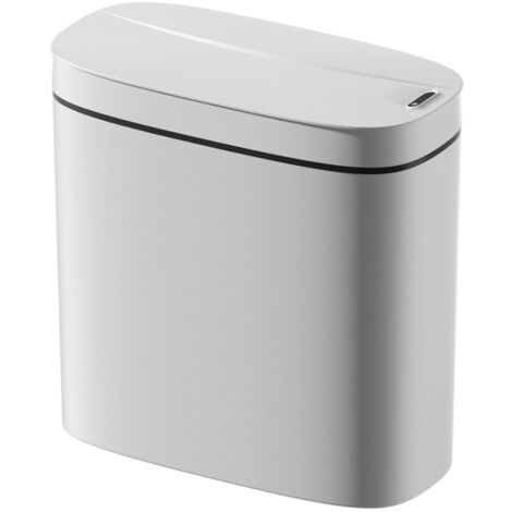 Poubelle Intelligente, 14L Poubelle Automatique avec Détecteur d'odeurs, Couvercle de Poubelle Sans Contact pour la Salle de Bain, la chambre, la cuisine et le bureau - Blanc