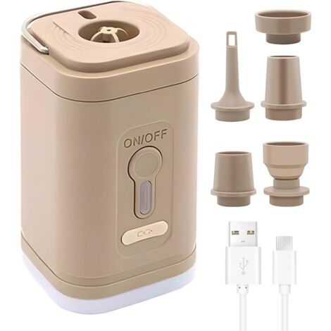 Pompe à air électrique Pompe de gonflage et de dégonflage rechargeable avec éclairage de camping pour matelas gonflables, matelas de piscine, matelas de sol, CREA (1/5)