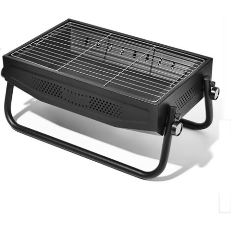 Barbecue à charbon portable, barbecue extérieur, barbecue portable pliable pour jardin, cuisine extérieure, barbecue, camping, pique-nique, noir (1/5)