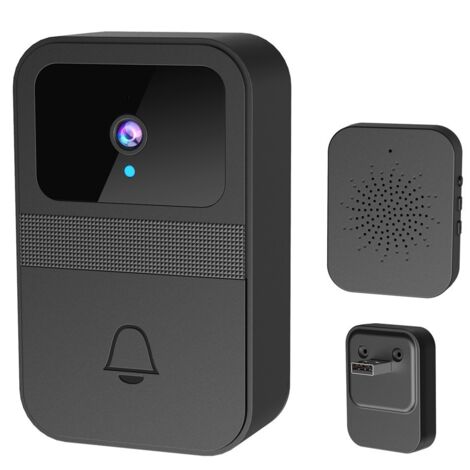 Sonnette sans fil avec caméra extérieure, sonnette vidéo intelligente sans fil à distance, interphone visuel intelligent pour la maison, vision nocturne HD, sonnette de sécurité rechargeable WiFi
