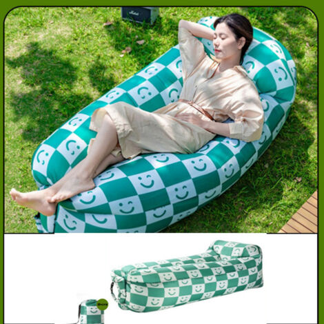 Crea – Canapé gonflable 170 x 88 x 63 cm – Imperméable et anti-fuite – Charge max 600 kg – Gonflage rapide en 10 secondes – Sac de transport inclus
