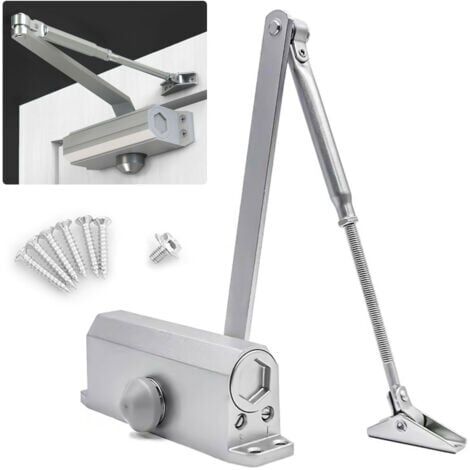 Ferme-porte Hydraulique Automatique avec Dispositif D'arrêt,Ultrixe, Ferme Porte à Ressort Réglable, Tampon Fermé usage Commercial et Résidentiel Porte de 65-85 kg (1/4)