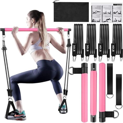 Ensemble d'haltères Pilates avec bande de résistance pour les jambes, les hanches, la taille et les bras, équipement de fitness pour hommes et femmes, équipement de fitness pour hommes et femmes