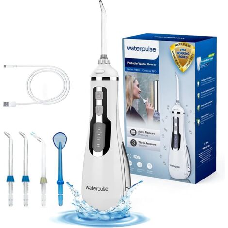 Hydropulseur portable sans fil V500, brosse à dents et rinçage buccal