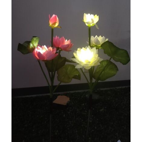 Lampe solaire, type fleur, 75 cm, jaune/vert (1/4)