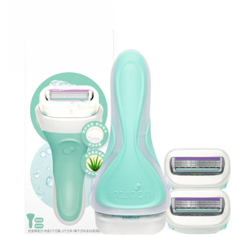 Compatible avec les recharges de rasoir pour femmes Schick Intuition Sensitive Skin à la vitamine E et à l'aloe vera, 1 paquet (2 unités) (1/5)