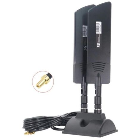 Routeur 5G CPE Pro double antenne 42 dBi, amplificateur double bande 5G, extension externe, double antenne magnétique (TS9 noir)