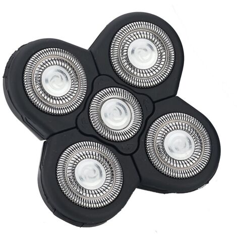 Têtes de rechange pour rasoir électrique pour hommes 5 en 1, tête de coupe flottante lavable et remplaçable (noir - 1 pièce)