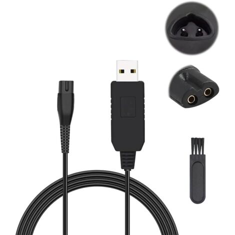 Câble de chargeur 12 V pour rasoir électrique Braun séries 5, 7, 9 et 3, adaptateur de charge de remplacement, cordon d'alimentation compatible avec l'épilateur