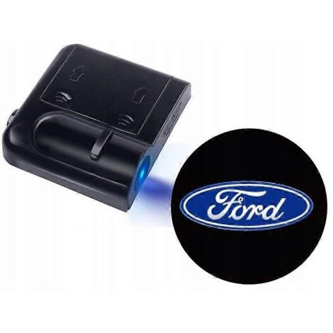Crea – Lot de 2 lumières LED de bienvenue sans fil – Logo Ford 3D – Installation simple avec capteur magnétique – Éclairage clair et net