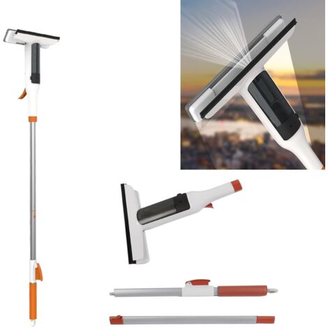 Kit de nettoyage de vitres 3 en 1 : vaporiser, laver et racler - Idéal pour les grandes fenêtres, les portes de douche et les pare-brise de voiture