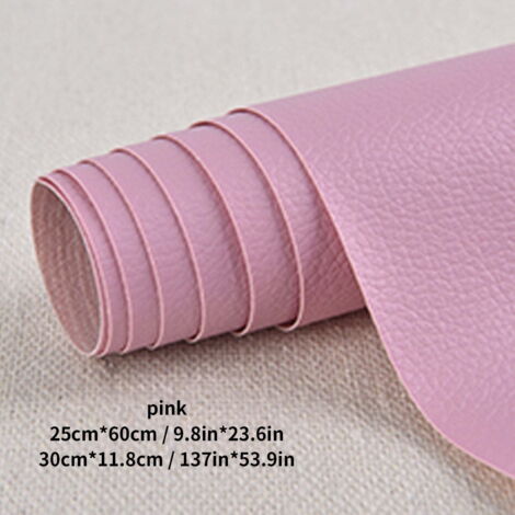 Patchs en cuir, 1 rouleau de patchs en cuir PU auto-adhésifs, trousse de premiers secours pour sièges auto, canapés, meubles, vestes, sacs à main, 50 x 137 cm, rose (1/5)