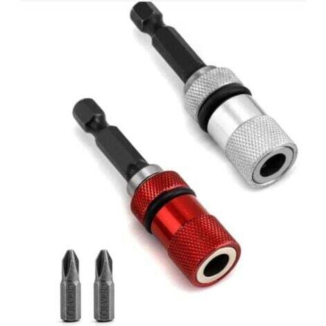 2Pcs Porte-Embouts Magnétique avec Butée de Profondeur, tige hexagonale 1/4", comprend 2 x PH2 Embouts Visseuse a Placo (1/5)