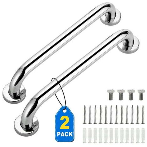 Barres d'appui pour douche, lot de 2, poignées de douche en acier inoxydable pour personnes âgées et handicapées, améliorant la sécurité et la stabilité de la salle de bain (40 cm) (1/5)
