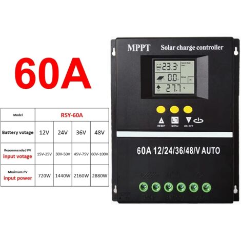 Contrôleur Charge Solaire 40A WiFi Écran LCD - Charge 3 Étapes & Protections Intégrées