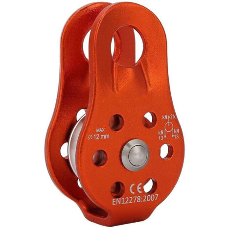 Lot de 2 mini-poulies fixes, petites poulies universelles en aluminium de 26 kN pour corde, adaptées à l'escalade/aux travaux en haute altitude/au rappel. (1/5)