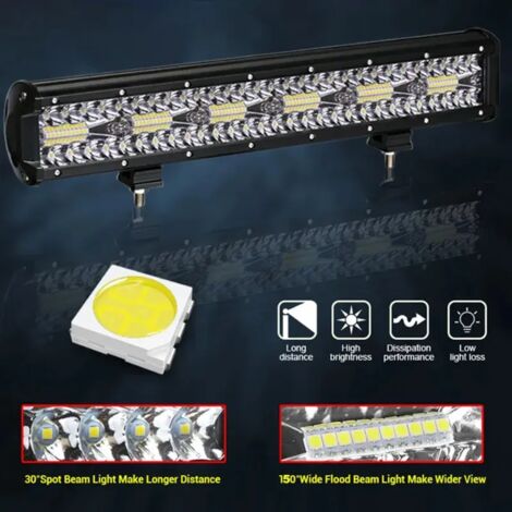 2x Phares De Travail LED 120W 7 Pouces - Feux Tout-Terrain Étanchés IP67 Pour Voiture, Camion, SUV Et Tracteur