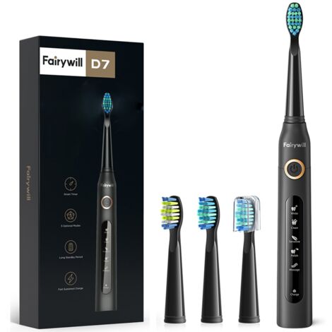 Brosse à dents électrique sonique Fairywill, 5 modes de nettoyage, chargement USB.