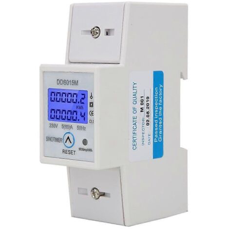 Compteur d'énergie numérique monophasé DDS015M avec affichage numérique, réinitialisable, 230 V. (1/5)