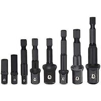 CREA 8 Piece Drill Socket Adapter Set, Hex Shank Impact Driver Socket Adapter, Socket To Bit Adapter 1/4" 3/8" 1/2" Impact Driver Adapter