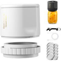 Machine à emballer sous vide électrique Mason Jar, kit de mise sous vide sans fil pour le stockage des aliments, blanc