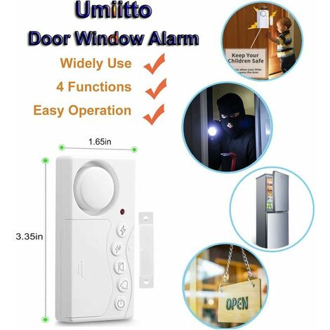 wsdcam Alarma de puerta antirrobo inalámbrico Control remoto Alarmas de  seguridad para puertas y ventanas