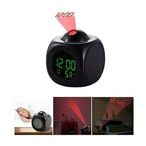 Reloj despertador de proyección Digital, reloj despertador electrónico de  mesa de escritorio con proyector de tiempo de temperatura, reloj silencioso