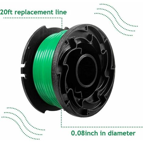 Spool & line. 6m / 2,0mm. GL7033, GL8033, GL9035, Black+Decker