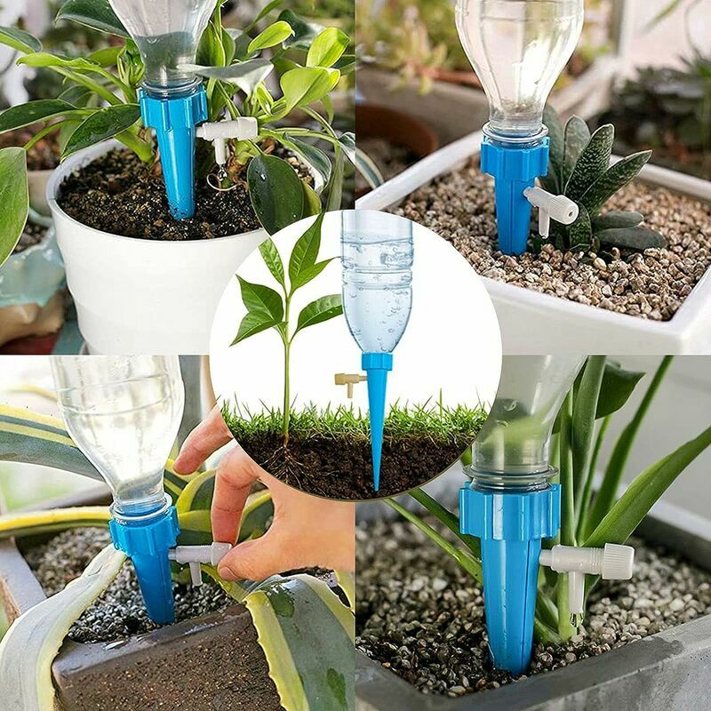 Kit de riego por goteo, kit de riego automático de plantas de 12 piezas con  válvulas para jardín, hogar, interior y exterior, SEMAket, (verde+azul)