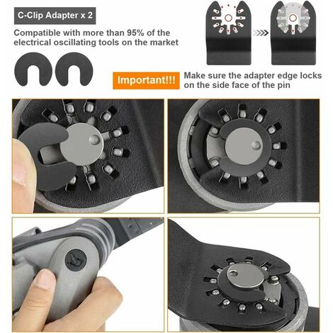 CMT OMA31-X2 Pair Of Universal Adapters for Multi-Tool Blades Oscillating  Multicutter, Gray 