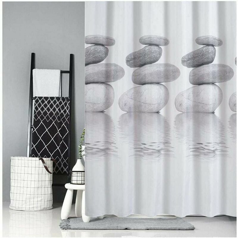 cortina ducha tela geometria rosoni 180 x 200 cm. cortina baño, cortina  tela impermeable con anillas
