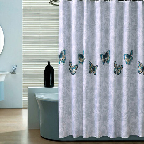 Cortina de ducha moderna de calidad de hotel a rayas, cortina de ducha de  tela para baño, juego de cortinas de ducha para duchas y bañeras, cortina  de