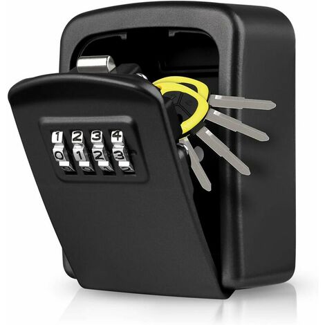  Caja de bloqueo de llaves montada en la pared, caja de bloqueo  portátil para llave de casa, capacidad de 5 llaves, resistente a la  intemperie, caja de seguridad para llaves, para