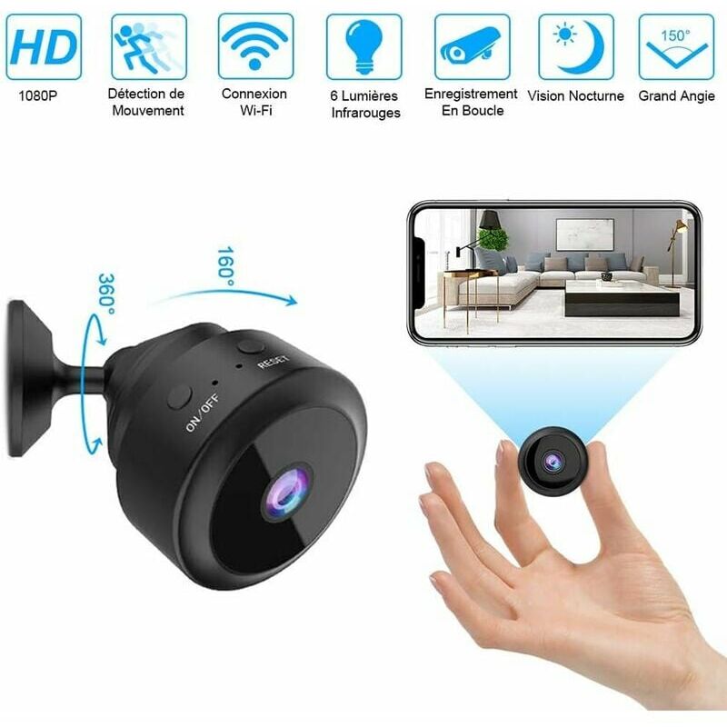 Cámara espía más pequeña, detector de cámara oculta, HD1080P cámaras  inalámbricas Wifi para cámara de seguridad para el hogar con visión  nocturna